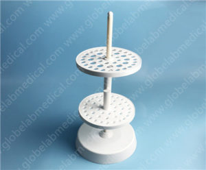 44 Holes PTFE White Pipette Stand Circular Pipet Rack, Organic Glass ...